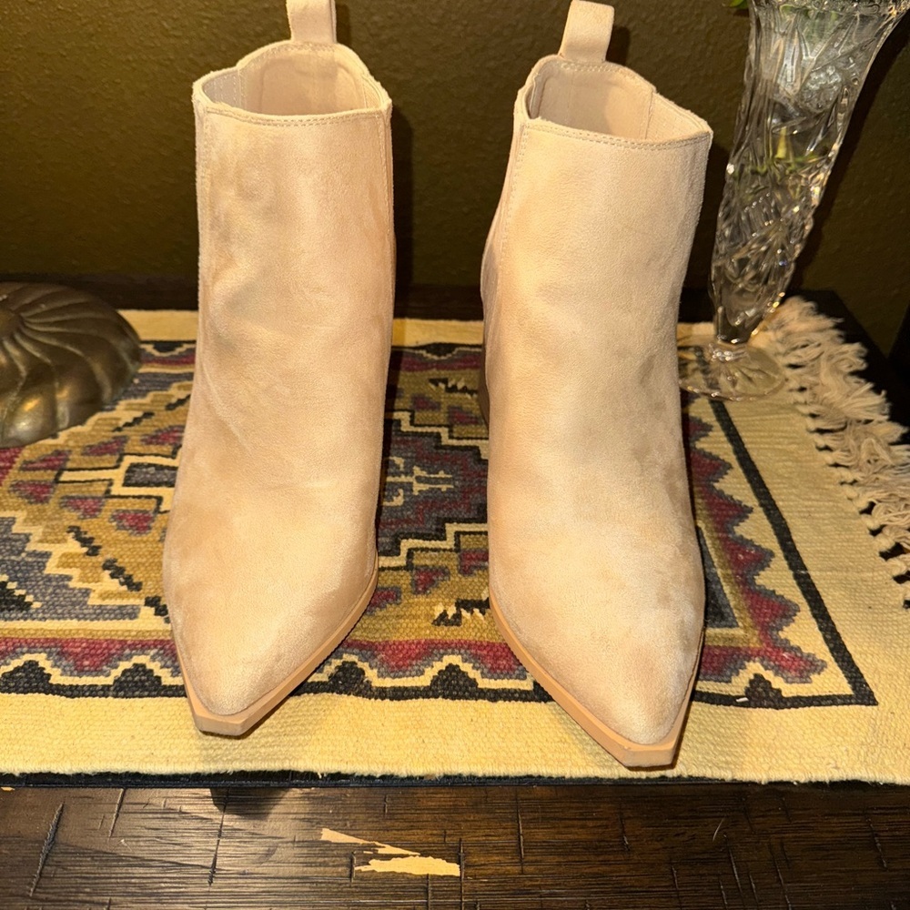 Tan Suede Ankle Boots - Picture 2 of 6